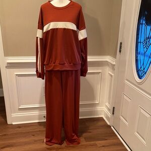 Women's Rust and White Track Suit